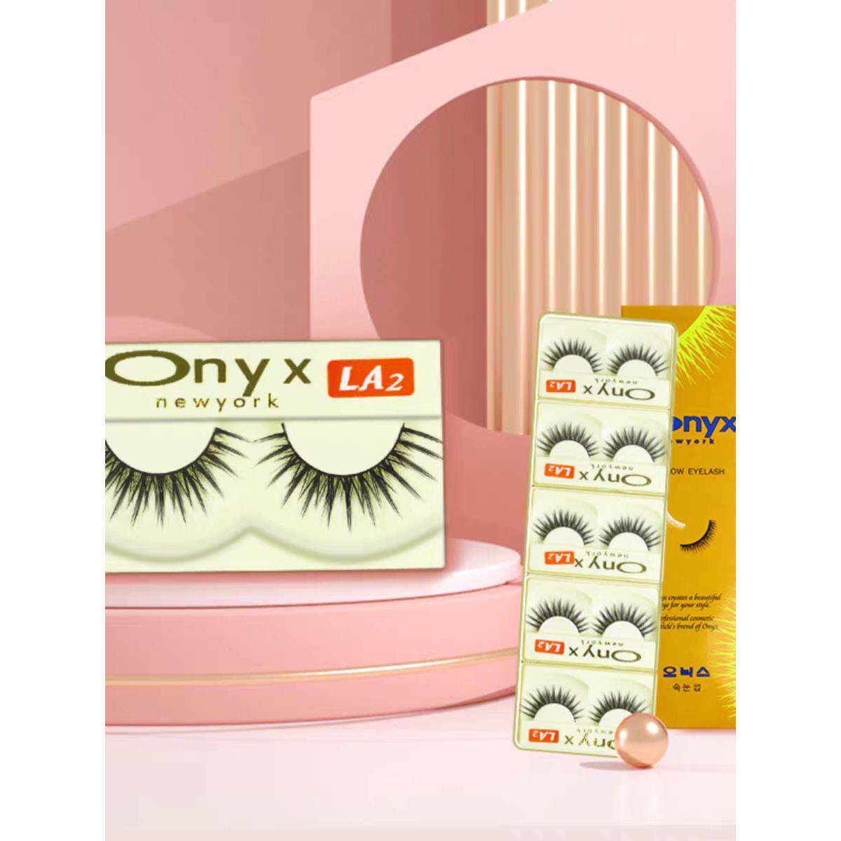 日韩好手工欧内丝ONYX假睫毛LA2 自然裸妆浓密交叉夜店舞台假睫毛