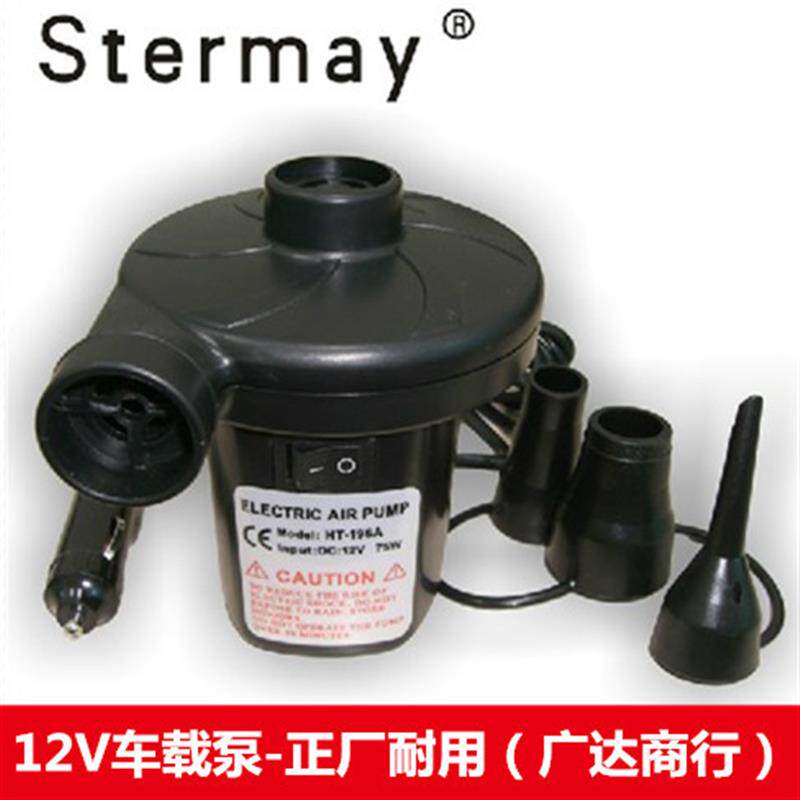 新款12车载电动充气泵机橡皮艇充气船冲气床水池气垫床加气机筒