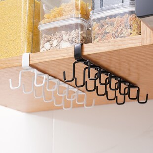 免打孔家用厨房杯架子置物架水杯架橱柜挂架悬挂式 挂钩整理收纳架