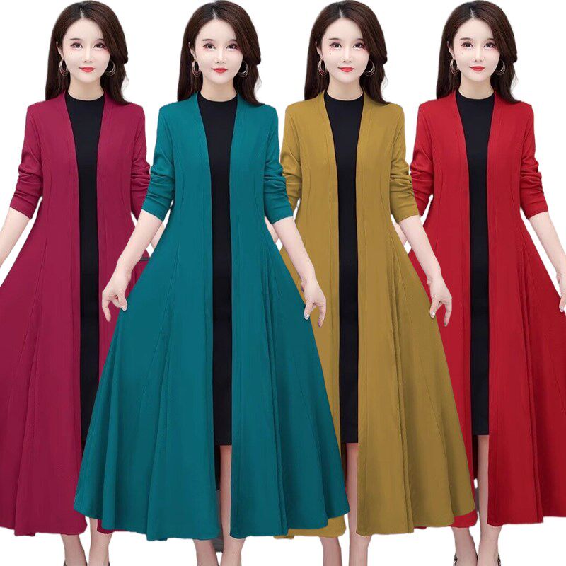 春秋冬女毛衫针织衫外搭收腰毛衣外套毛连衣裙外披风衣毛线衣上衣