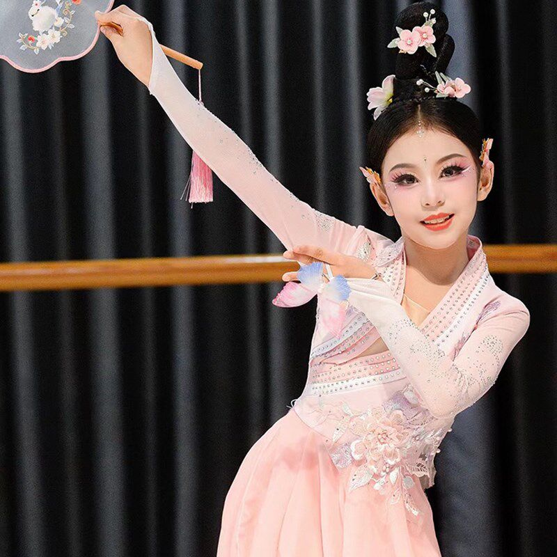 儿童古典舞蹈演出服心意欢少儿表演中国舞女童独舞艺考剧目大摆裙