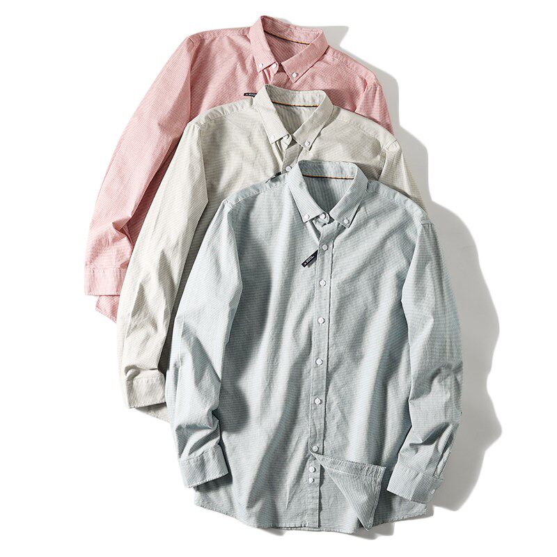叠穿神器!格子控!新疆长绒棉!外贸男装春秋日系休闲长袖衬衫潮