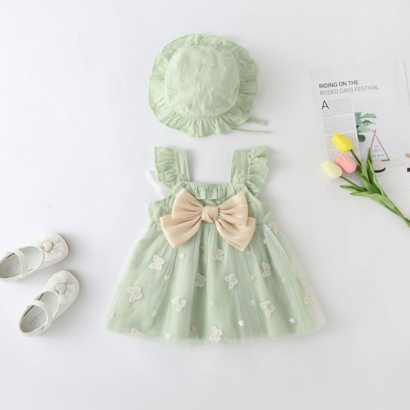 婴儿衣服夏装套装女童连衣裙纯棉百天宝宝公主裙儿童裙子周岁礼服