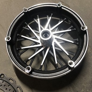 深远009/A7/A9电动车3.0-10寸通用前轮毂铝合金碟刹钢圈满盘反刹