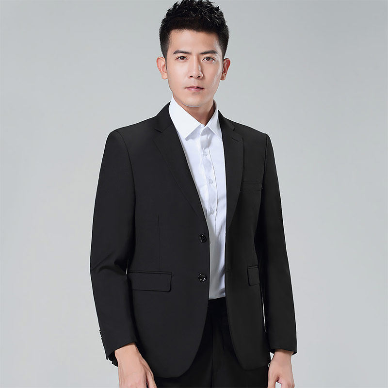 西装套装男黑色西服外套修身通勤工作服商务正装休闲新郎伴郎礼服