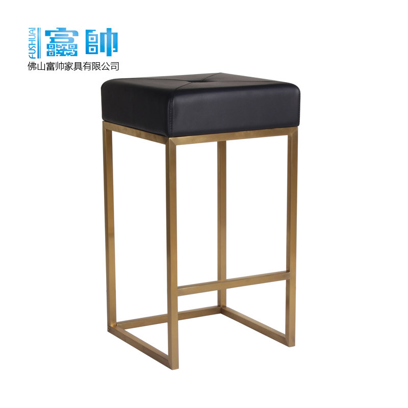 现代时尚拉丝不锈钢酒吧椅高脚椅吧台凳固定吧台椅