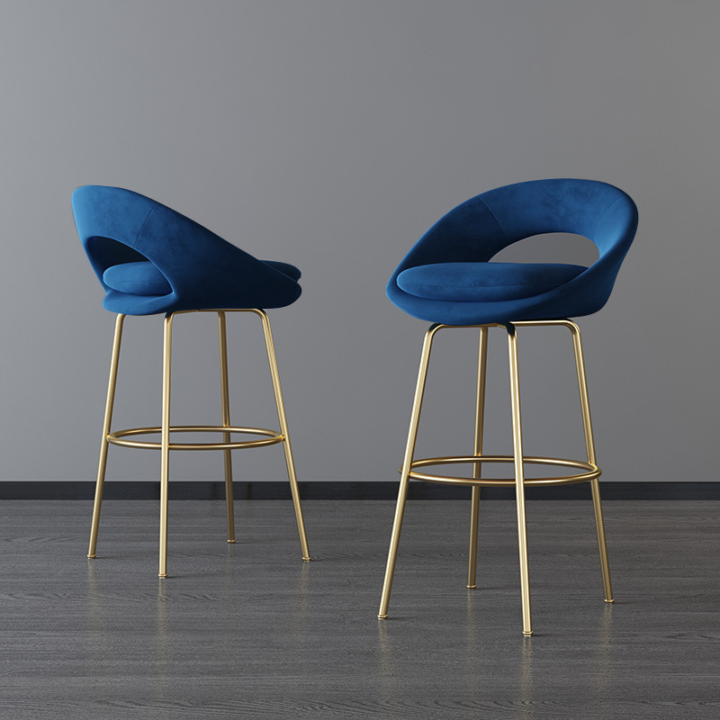 现代轻奢酒吧高脚椅休闲前台高脚凳简约家用岛台吧台椅靠背个性