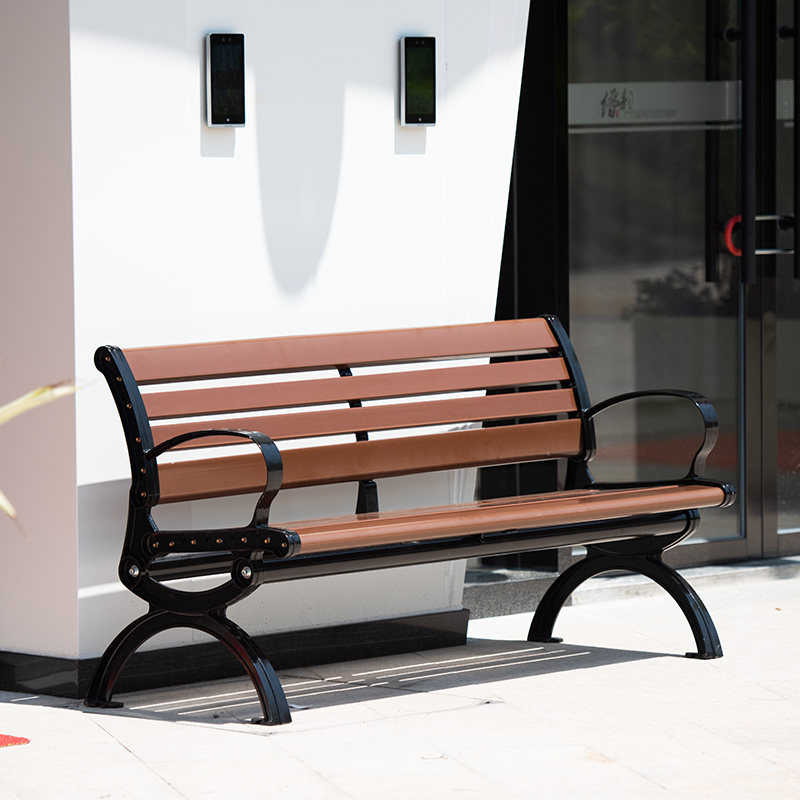 公园椅户外长椅庭院靠背休闲座椅防腐木实木塑木长条坐凳子铸之满