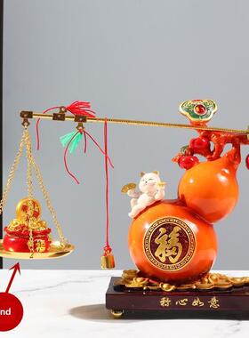 葫芦饰品客厅吉祥猫镇屋搬迁新家礼品入口装饰称重如意聚集财富福