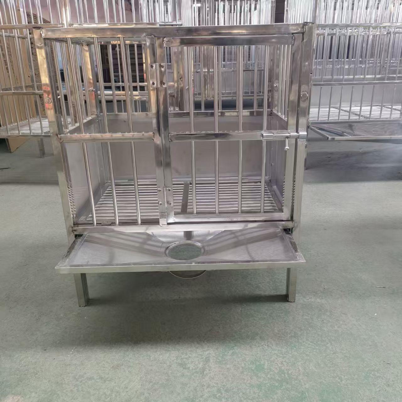 不锈钢狗笼大型犬专用带厕所202室内子母漏斗中型犬笼子