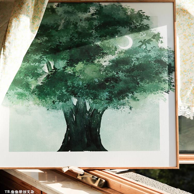 【叁叁原创】大核桃国风插画居家挂画风水装饰画