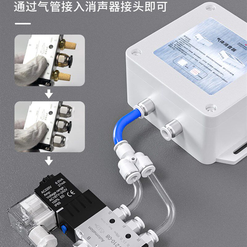 电磁阀消音器气动除湿机冷干机排气消音器空M压机风管管道气泵气
