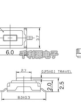 编带 3*6*25mm贴o片2脚按钮/按键开关2P微动轻触开关 白色3X6X2