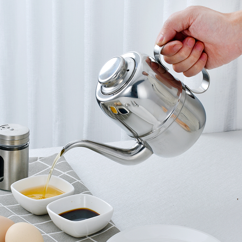 不锈钢油壶家用装油瓶小油罐防y漏酱油香油瓶醋壶调料瓶大容量厨