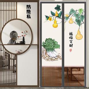 遮挡魔术贴防蚊布门帘隐私静音窗帘隔断免打孔家用卧室隐私半帘子
