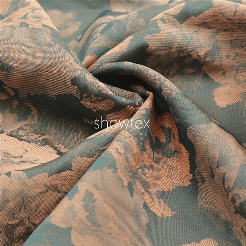 XH022 弹力缎面暗纹提花 染色现货女装旗袍睡衣汉服热卖面料