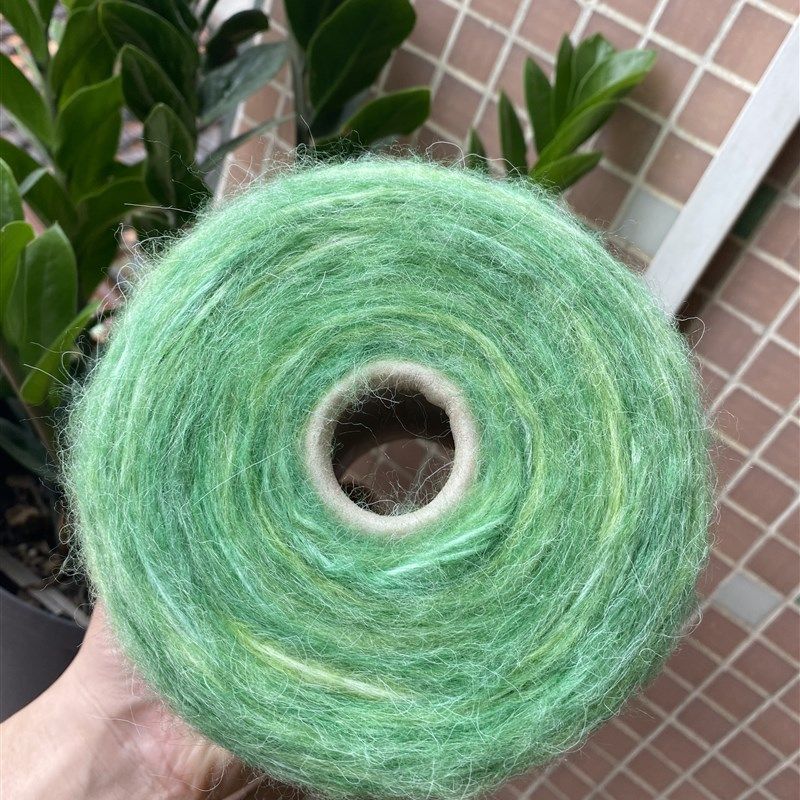 长段染马海毛线 自然渐变喷u毛纱 柔软亲肤手编中粗线毛衣棒针毛