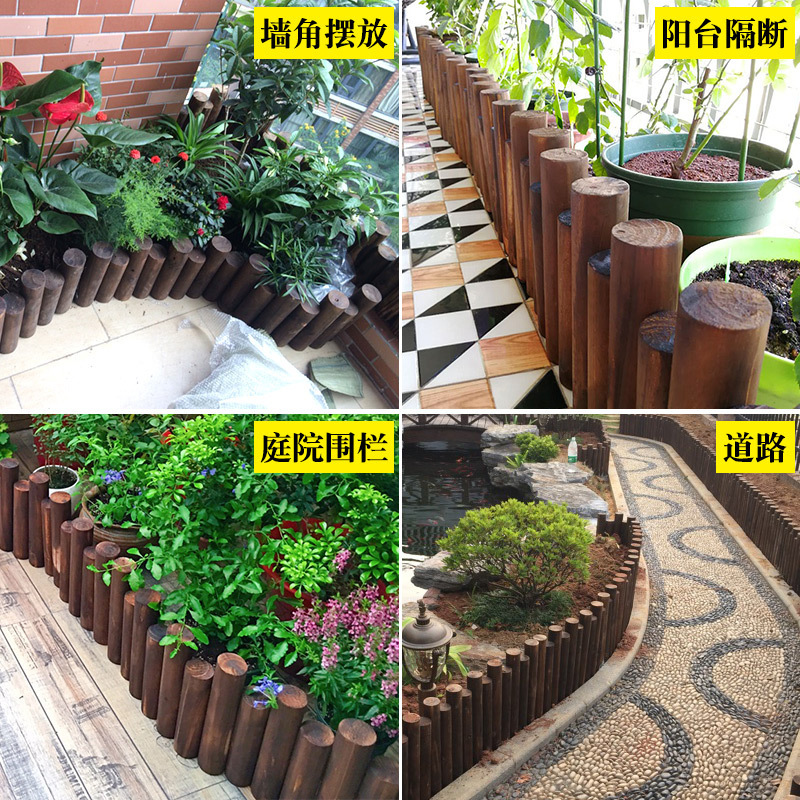 碳化防腐耐磨防晒连木栅栏阳台隔断装饰田园风花园围栏 厂家直供