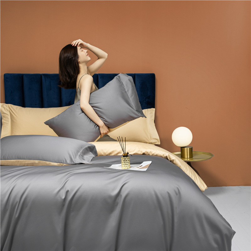 简约高级感A类100棉全棉四件套新疆长绒棉纯棉床笠款被套床上用品