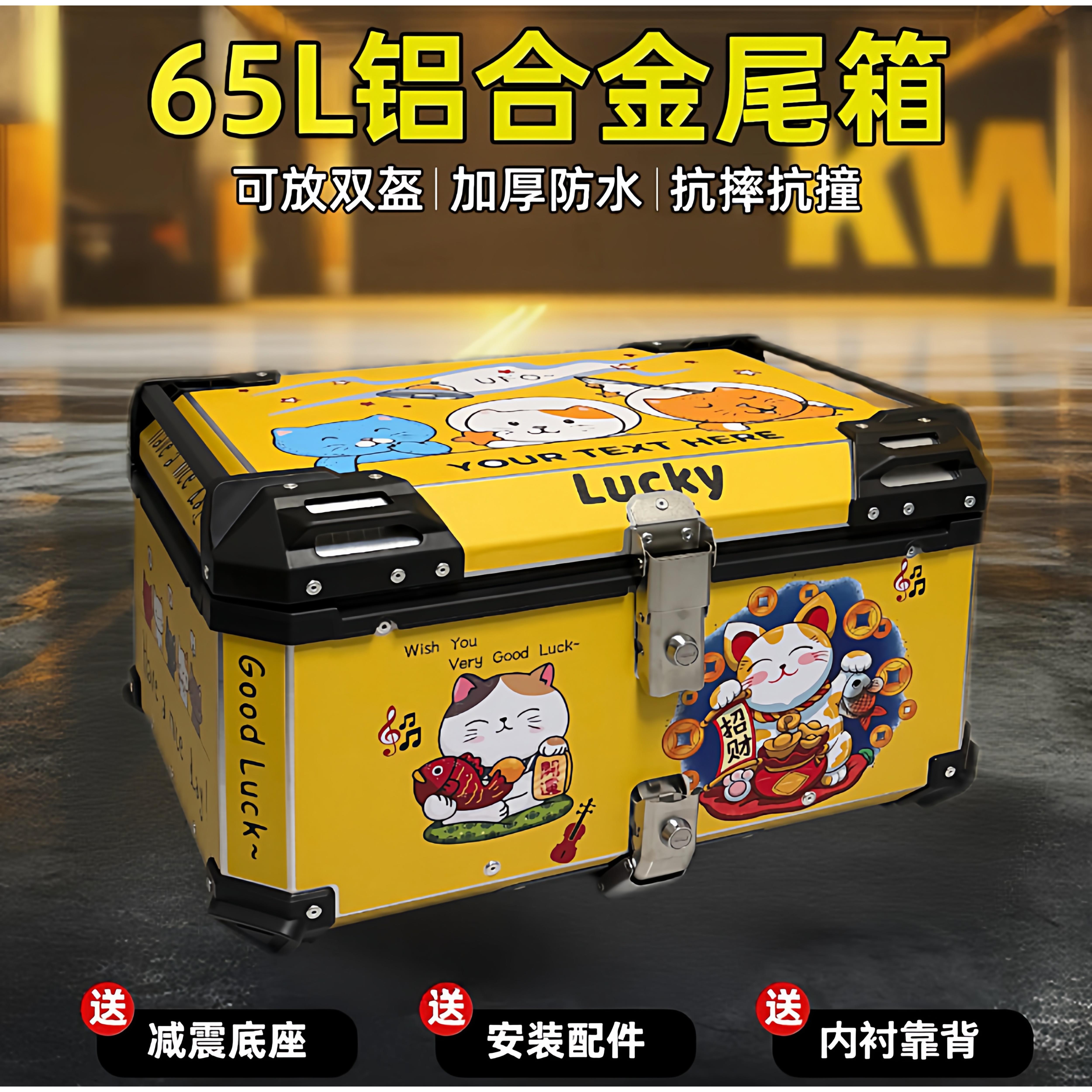 摩托车尾箱电动车后备箱铝合金大容量快后背箱储物箱电动车拆新款