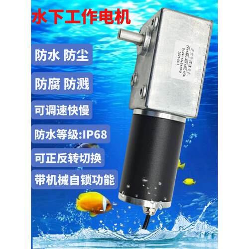 5882-45ZY防尘IP68防水电机涡轮蜗杆全金属齿轮直流减速水下电机