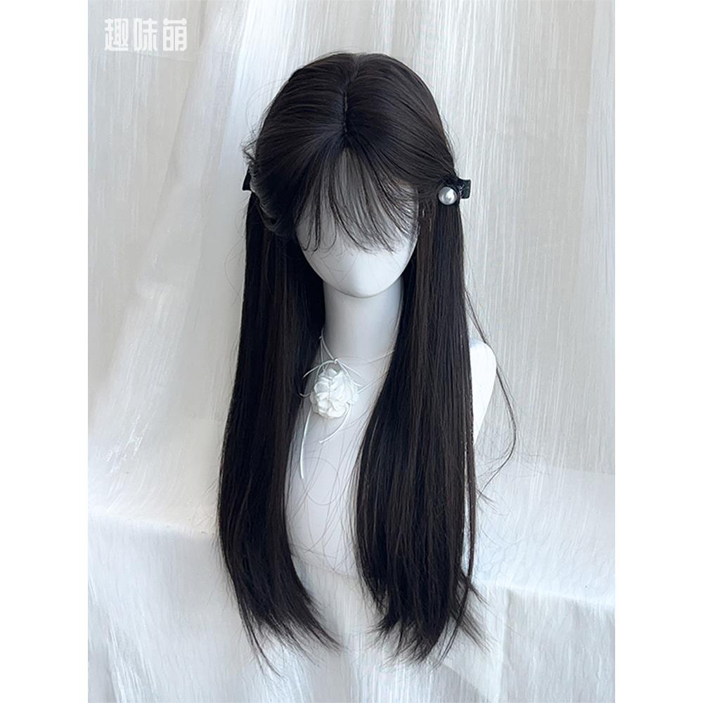 【人间富江】假发女长发jk减龄齐刘海黑长直Lolita彷真发全头套式