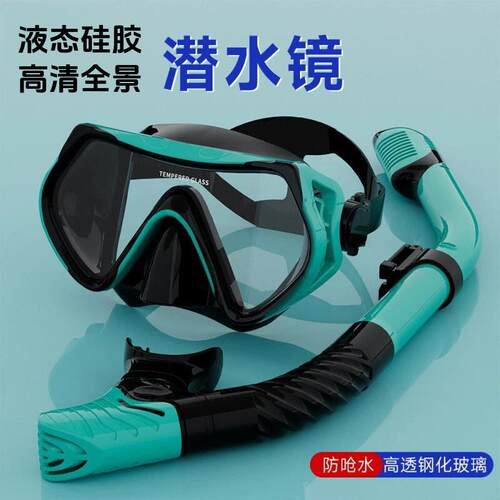 浮潜面镜三宝 男女防雾水下潜水镜面罩呼吸管套装近视泳镜装备