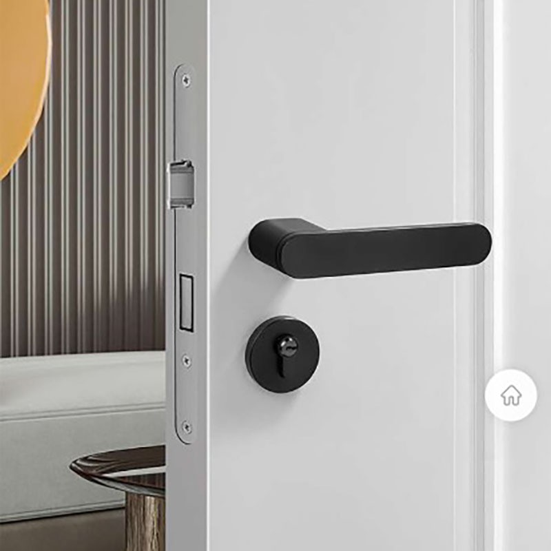 简约卧室门锁室内静音磁吸门锁现代北欧房门锁灰黑色分体锁