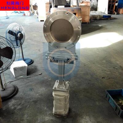 厂家直销气动高温圆形插板阀PZ73H气动刀型闸阀气动薄型闸阀DN200