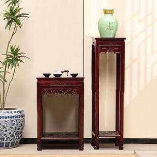 新中式实木花架古典花几鱼缸架茶边几盆景架奇石榆木菠萝格落地架