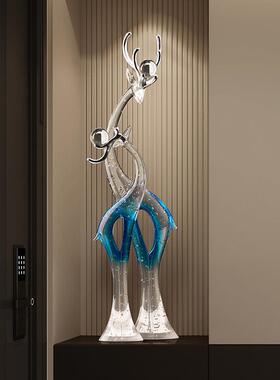 现代轻奢高级感入户玄关装饰品客厅电视边柜大型落地摆件乔迁礼物