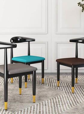 餐椅靠背家椅斯堪的纳维亚桌现代无障碍豪华简单餐厅凳子彷实木铁