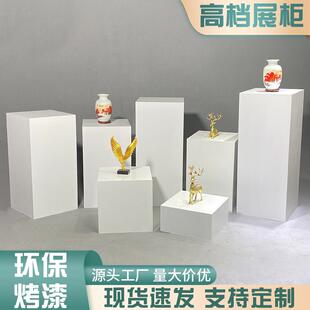 定制展示柜方形白色立柱烤漆展示台地台模特站台底座陈列架展示台