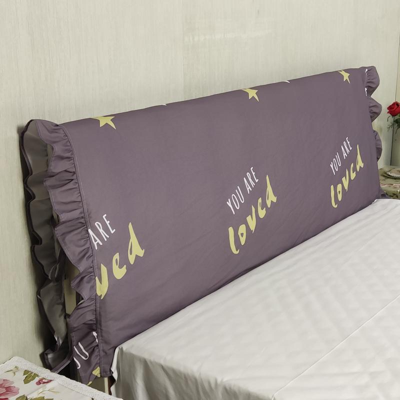 床头套罩新款纯棉印花防尘床头保护罩夹棉防撞头实木布艺床头盖布