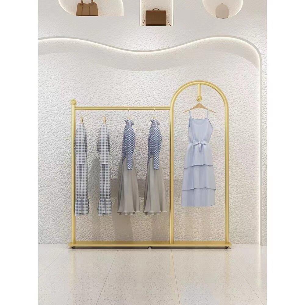 创意金色服装架服装店展示架落地式女童装店中店陈列架铁艺挂衣架