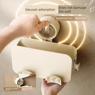 卡富里吸盘牙刷架漱口杯壁挂式无打孔牙杯架高价值牙刷筒架