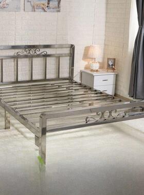 不锈钢床1.68米双人床欧洲现代简单铁床出租房床架304加厚