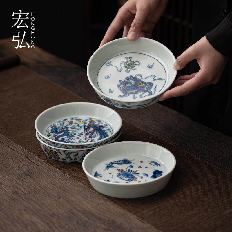 壶承干泡台复古青花养壶垫中式茶承壶托陶瓷茶点盘盖碗底功夫茶具,餐饮具,茶盘,淘宝优惠券,粉丝福利购,淘宝优惠卷