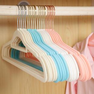植绒衣架整理师专用防滑肩无痕衣架家用挂衣超薄儿童衣架衣柜收纳