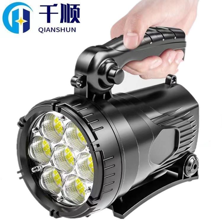 跨境强光探照灯led户外手提式手电筒USB充电大功率远射新款投光灯