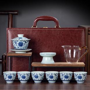 青花瓷功夫茶具套装 2024新款 家用客厅办公室喝茶轻奢高档礼盒送礼