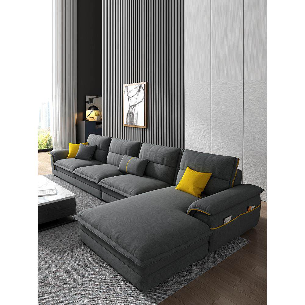 棉麻面料沙发客厅现代简约大公寓六件套皇妃角组合斯堪的纳维亚乳