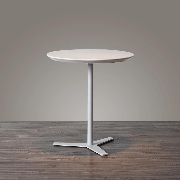 简约客厅大理石边几白色铁艺圆形欧式角几样板房移动咖啡桌茶几