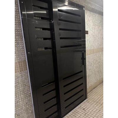 304不锈钢香港公居屋推拉防盗趟门入户电子识别智能锁闸家用铁门