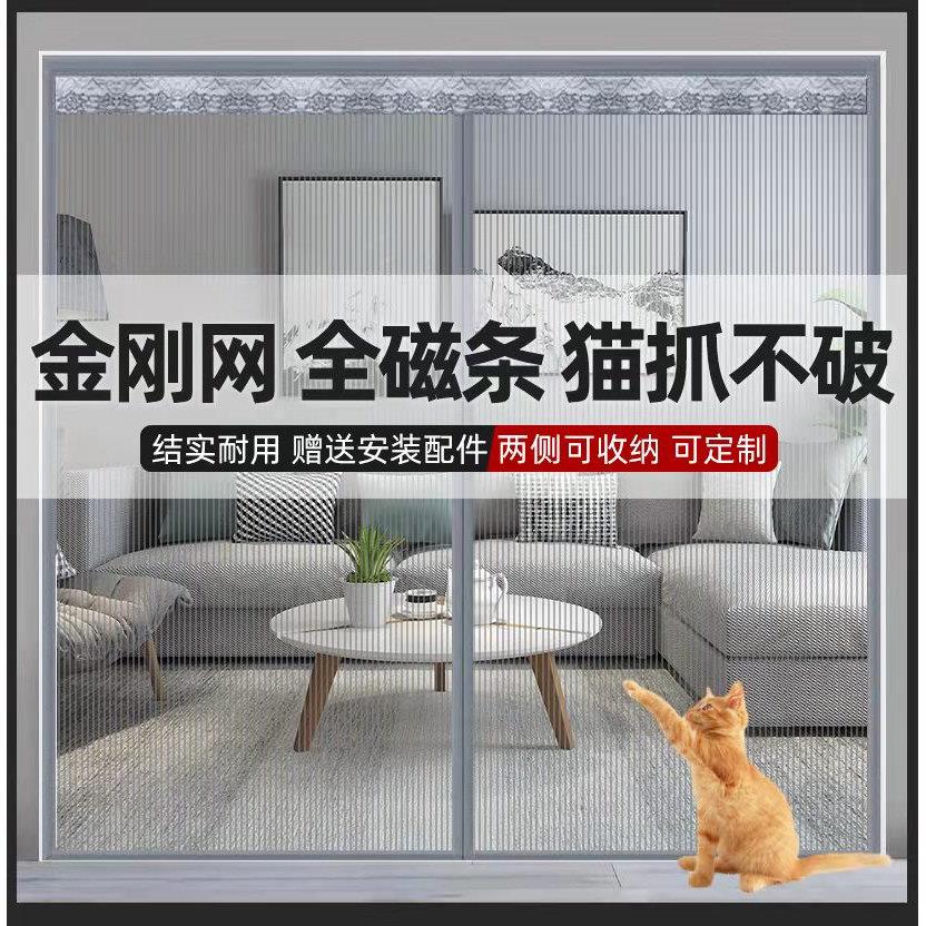 夏季防蚊门帘家用磁吸静音整条磁铁纱帘大门卧室厨房免安装防蝇帘