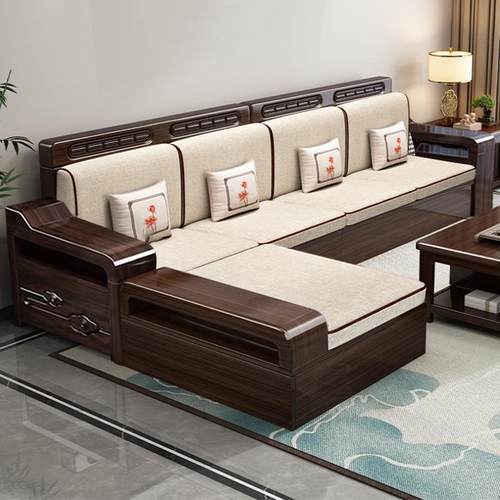 紫金檀木实木沙发客厅新中式组合家具全实木冬夏两用储物木质沙发