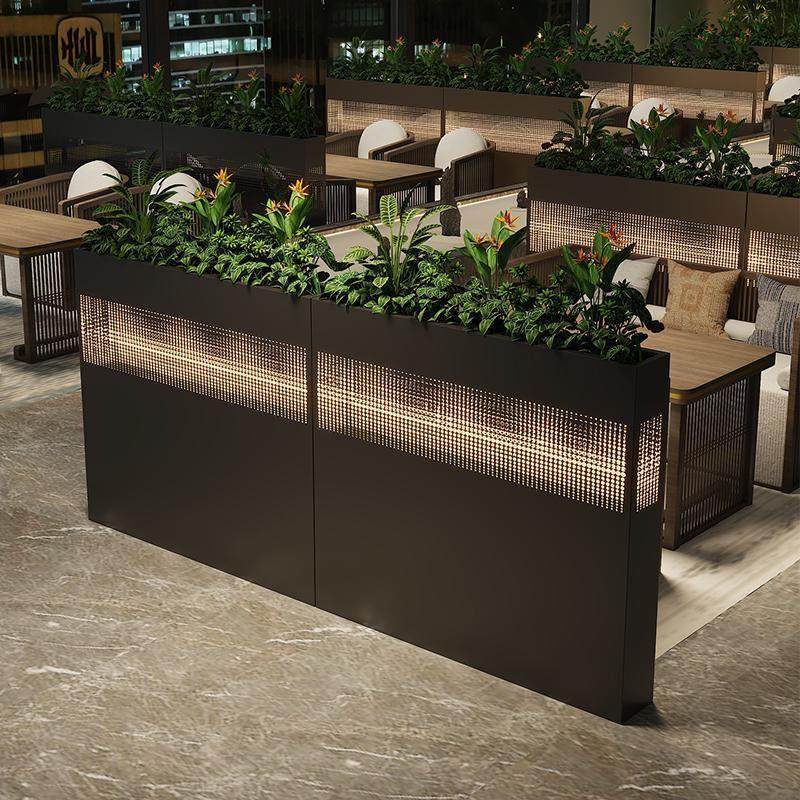 餐厅卡座隔断屏风围栏咖啡厅包间铁艺花箱定制火锅店过道绿植花槽
