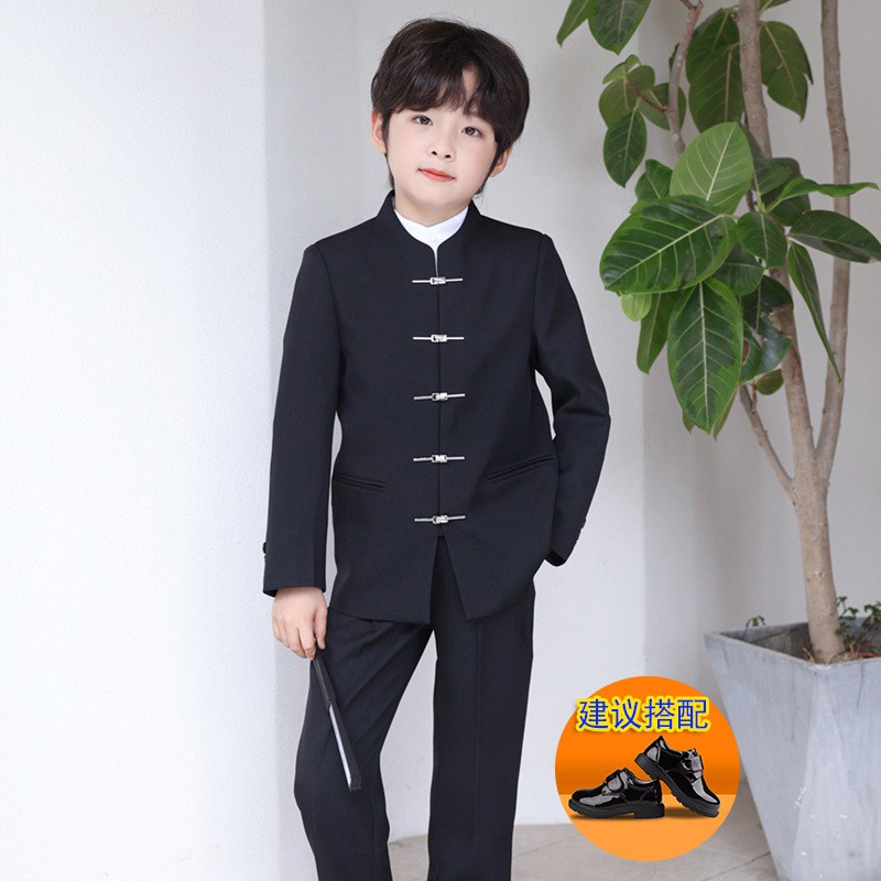 中山装儿童演出服男童西装主持礼服D套装中小学生合唱朗汉服诵唐