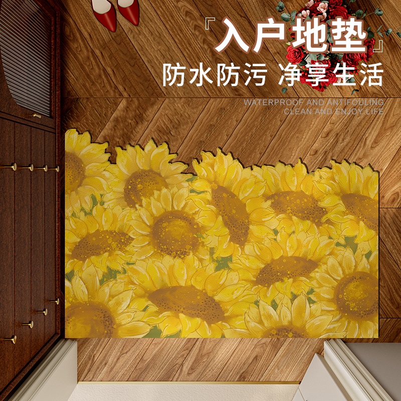 入户门皮b革地垫家用进门脚垫门口进门PVC可擦洗耐脏防滑垫可裁剪