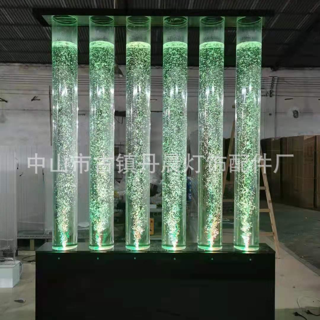 定制水幕屏风发光大水柱 水珠灯气泡柱 有机玻璃 LED泡泡灯超亮